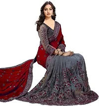 Embroidered, Embellished Bollywood Net, Art Silk Saree-thumb2