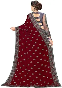 Embroidered, Embellished Bollywood Net, Art Silk Saree-thumb1