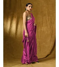 Solid/Plain Bollywood Lycra Blend Saree-thumb3