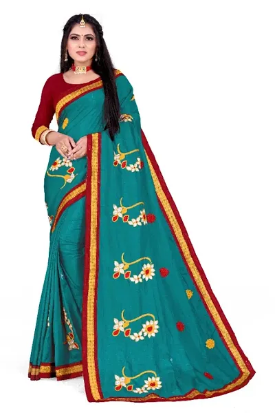 Elegant Silk Blend Saree With Blouse Piece For Women