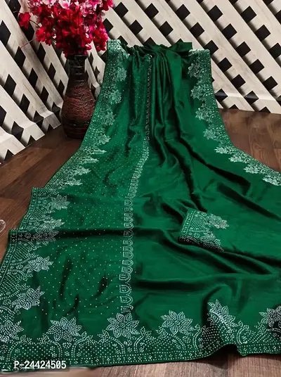 Georgette Attractive New Fancy Design Saree With Swarovski Daim Work Party Wear Festive Wear Saree