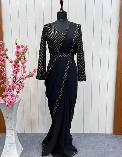 Beautiful Georgette Saree With Blouse Piece For Women