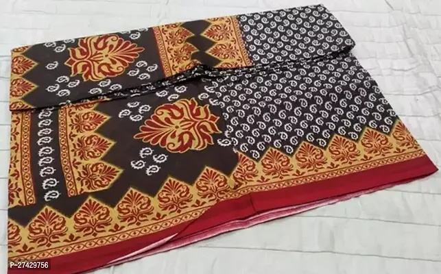 Stylish cotton multicoloured printed saree without blouse piece