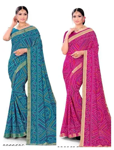 Georgette Sarees with Blouse piece