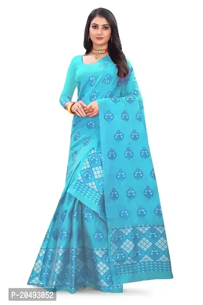 THE VARNI TEX Banarasi Silk Women's Saree With Soft Febric Comfortable And For Party  Festivals (5.5 Mtr, Sky Blue) Aw3-thumb0