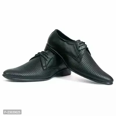 Stylish Black Synthetic Leather Shoes For Men-thumb0