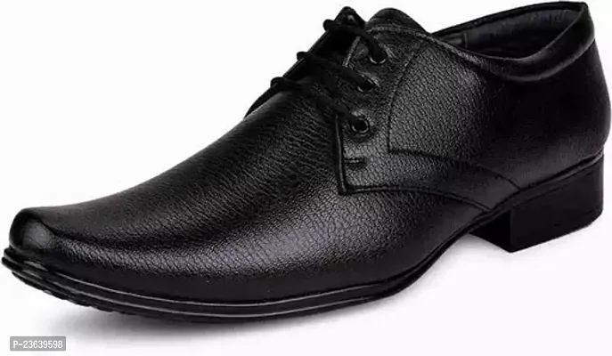 Stylish Black Synthetic Leather Shoes For Men-thumb0