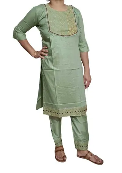 Stylish Fancy Designer Rayon Kurta With Bottom Wear Set For Women