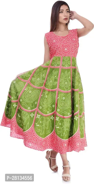 Stylish Green Cotton Stitched Kurta For Women-thumb0