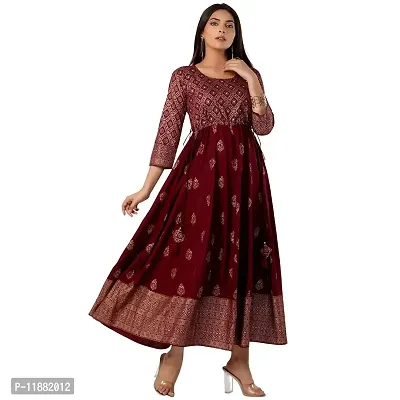 AIRIT Anarkali Kurti for Womens Printed Rayon-thumb0