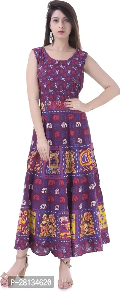 Stylish Purple Cotton Stitched Kurta For Women