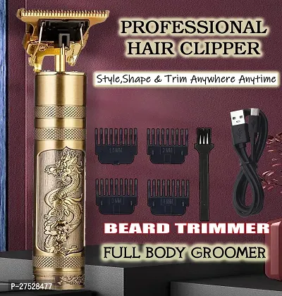 Trimmer Men Beard Trimmer, Professional Hair Clipper, Adjustable Blade Clipper, Hair Trimmer and Shaver For Men, Close Cut Precise Hair Machine, Body Trimmer Men Gold