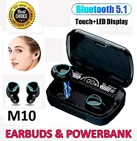Earbuds M10 TWS Bluetooth Wireless Earbuds Bluetooth 5.1 Headphones Wireless Earphones with  LED Display Charging Case/Box, (Black)-thumb2