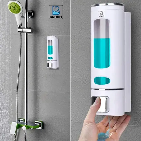 Push Button Liquid Soap, Lotion, Shampoo Dispenser, Standard, Silver - Pack of 2
