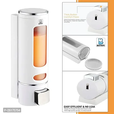 Soap Dispenser for Bathroom Wall Mounted Shampoo Conditioner Hand Wash Gel Dispenser Liquid Soap Sanitizer Dispenser for Basin Kitchen Sink 400Ml Pack of 1 White-thumb2