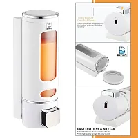 Soap Dispenser for Bathroom Wall Mounted Shampoo Conditioner Hand Wash Gel Dispenser Liquid Soap Sanitizer Dispenser for Basin Kitchen Sink 400Ml Pack of 1 White-thumb4