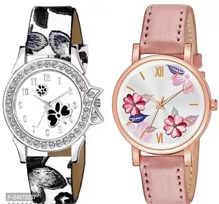 New Luxury Analog Watch For Women And Men Combo Set