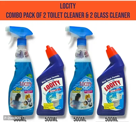 combo pack of 2 glass cleaner  2 toilet cleaner