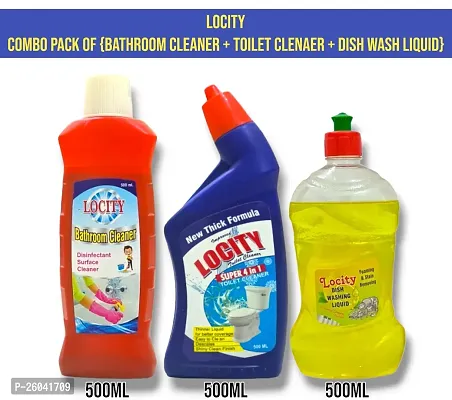 Combo pack of bathroom cleaner+toilet cleaner+dish wash gel