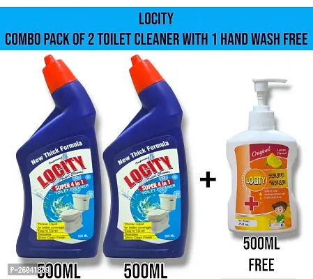 Combo pack of 2 toilet cleaner  1 lemon hand wash