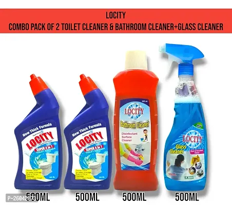 combo pack of 2 toilet cleaner  bathroom cleaner+glass cleaner