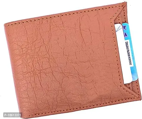 Elegant Tan Artificial Leather Solid Wallets For Men