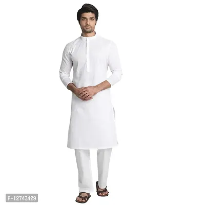 YOUTH ROBE Mens Cotton Solid Straight Ethnic Wear Kurta Pajama Set