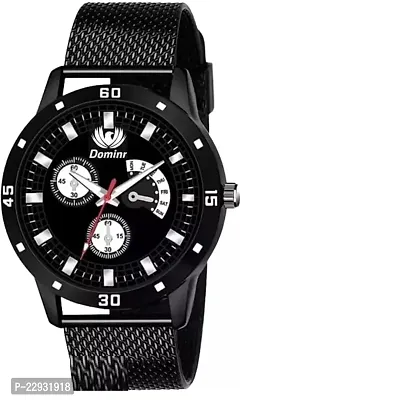 Stylish Black Metal Analog Watches For Men-thumb0