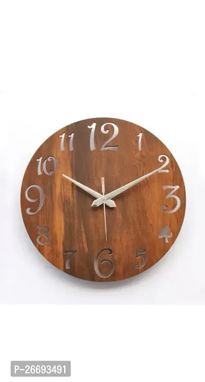 Designer Brown Wood Analog Wall Clock-thumb0