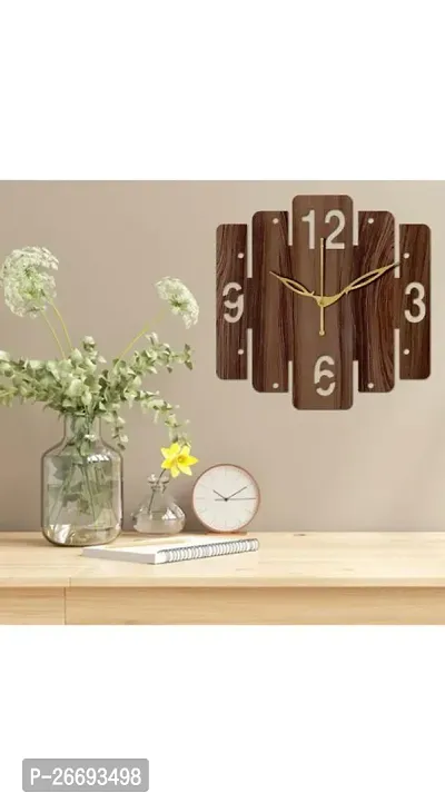 Designer Brown Wood Analog Wall Clock-thumb0