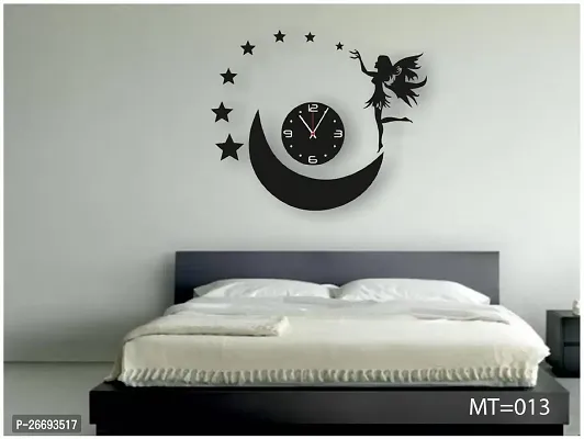 Designer Black Wood Analog Wall Clock-thumb2