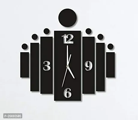 Designer Black Wood Analog Wall Clock-thumb3