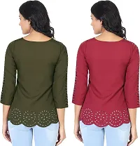 Elegant Crepe Solid Top For Women And Girls- Pack Of 2-thumb1