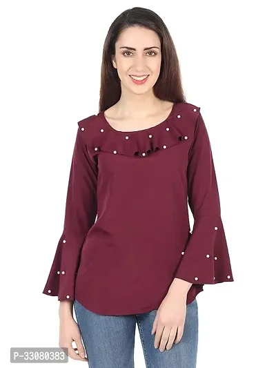 Elegant Purple Rayon A-Line Top For Women-thumb0