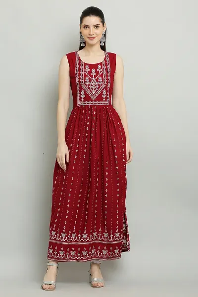 New In Viscose Rayon Ethnic Gowns 