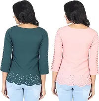 Elegant Crepe Solid Top For Women And Girls- Pack Of 2-thumb1