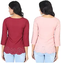 Elegant Crepe Solid Top For Women And Girls- Pack Of 2-thumb1