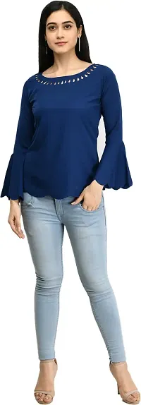 Elegant Crepe Solid Top For Women And Girls- Pack Of 2-thumb2