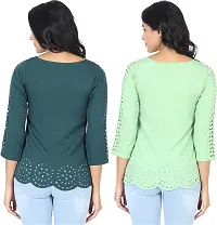 Elegant Crepe Solid Top For Women And Girls- Pack Of 2-thumb1