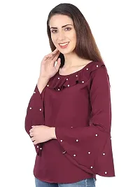 Elegant Purple Rayon A-Line Top For Women-thumb1