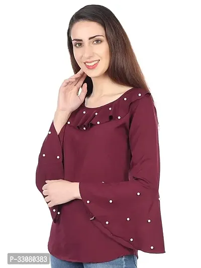 Elegant Purple Rayon A-Line Top For Women-thumb2