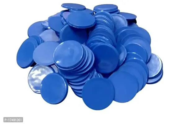 Morel Blue Plastic Round Shape Plain Token Chips Coin For Shop, Board Games, Stores, Casino, School, College Etc |100 Coins