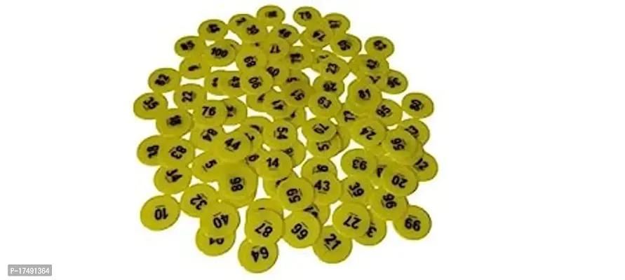Morel Yellow Plastic Round Shape Embossed Printed Token Coin, Chips For Shop, Board Games, Stores, Casino, School|1 To 100 Number Coins