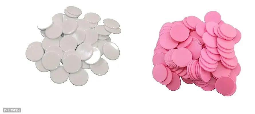 Plastic Counter Chip Plastic Coloured Chips Tokens Disc Tiles For Counting Kids School Game Activity Learning For Kids School Casino White And Pink-thumb0