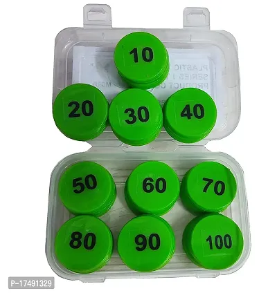 Morel Green Plastic Numerical Token Coins, Coins ( 1 To 100 ) Round Shape Plastic Token-thumb0