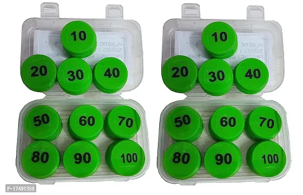 Morel Plastic Token / Coins With Numeric Numbers 1 To 100, (Pack 2) 100 Coins Each Pkt-thumb0
