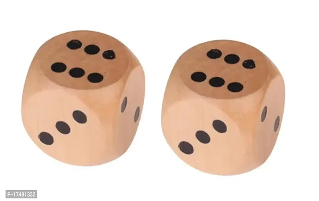 Morel Pack Of 2 Wooden Big Dice 25 Cm With Black Dots ndash; For Playing Snake And Ladder Ludo, Jhenga, Pub Party, Picnic, Business Game, Board Game Accessories Board Game