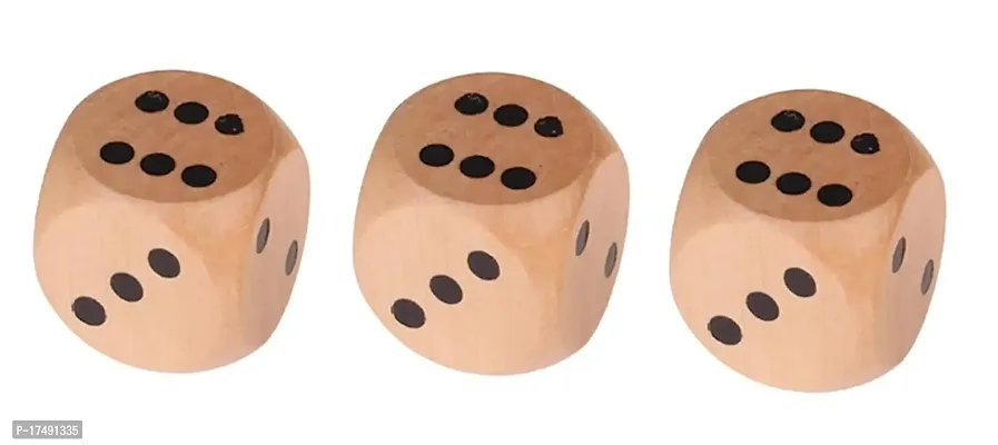 Morel Pack Of 3 Wooden Big Dice 25 Cm With Black Dots ndash; For Playing Snake And Ladder Ludo, Jhenga, Pub Party, Picnic, Business Game, Board Game Accessories Board Game