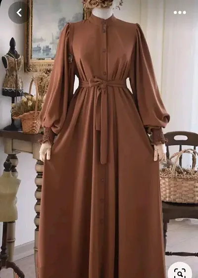 Elegant Polyester Striped Abaya for Women