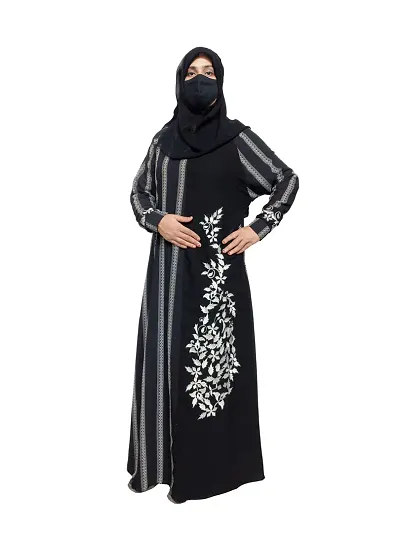 Lining Abaya With Embriodery Work fabric Firdous